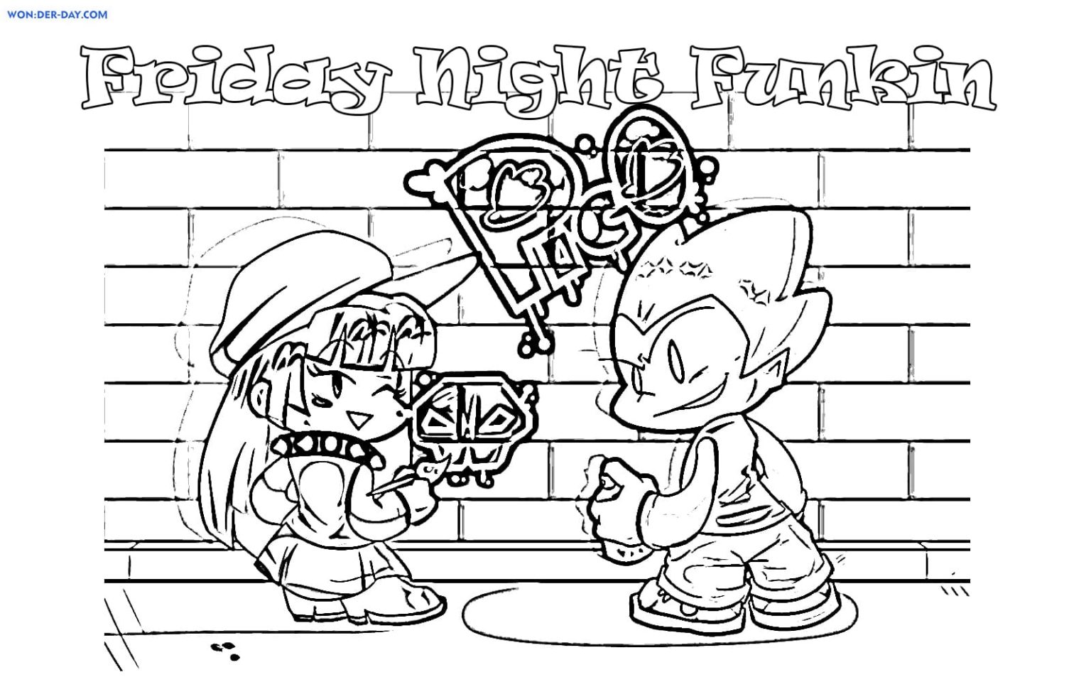 Coloriage Friday Night Funkin - Wonder-day.com