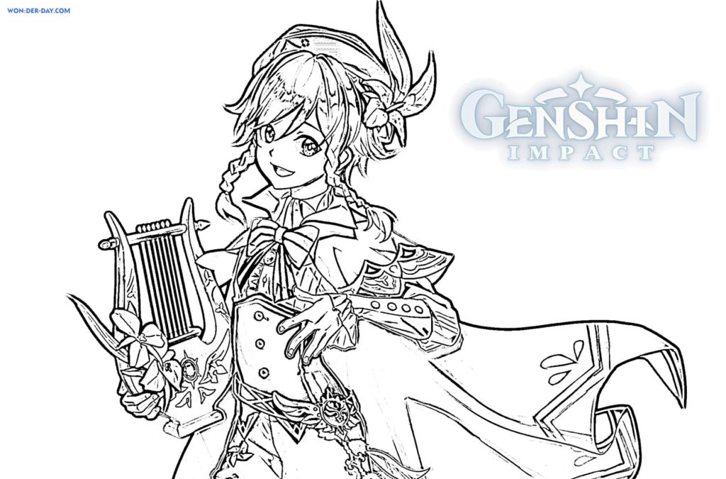 Genshin Impact coloring pages