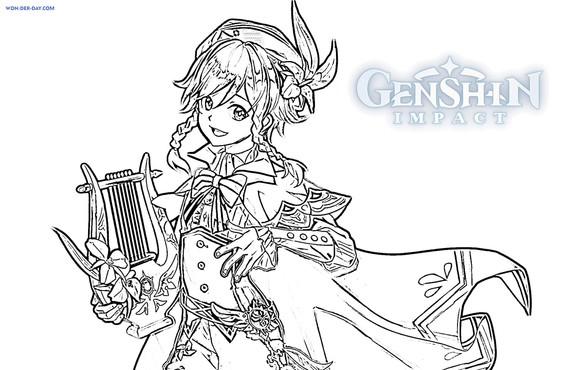 Genshin Impact Coloring Pages Xiao Coloring Pages