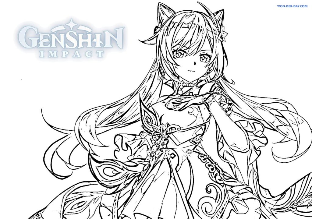 Genshin Impact coloring pages