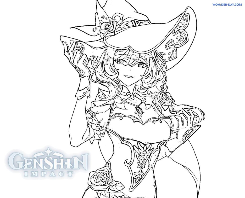 Genshin Impact coloring pages