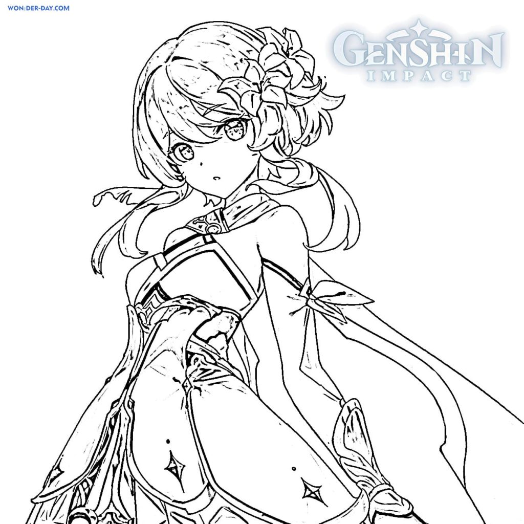 Genshin Impact coloring pages