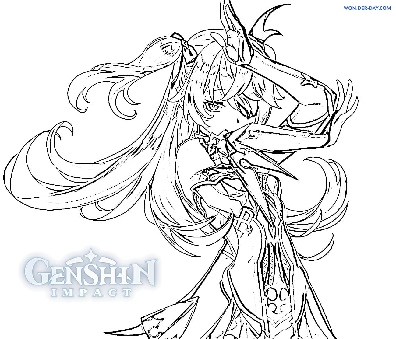 Genshin Impact coloring pages - Printable coloring pages