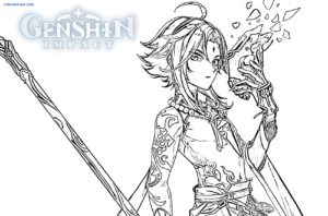 Genshin Impact coloring pages - Printable coloring pages