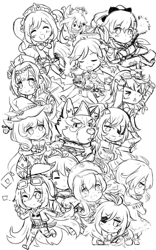 Genshin Impact Game Anime Coloring Book For Children Adult Relieve Stress Kill Time Painting Drawing antistress Books gift