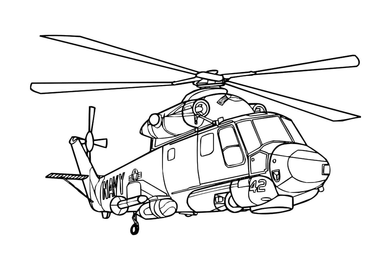 Разукрашка военный вертолет