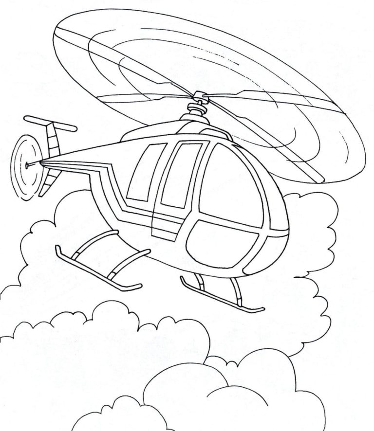 Вертолет картинка для детей раскраска
