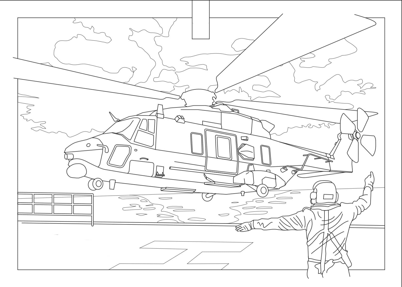 Раскраска вертолет военный для 7 лет