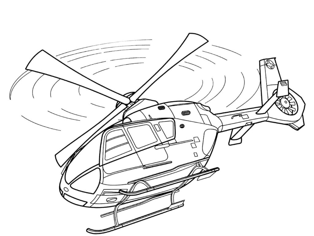 Ausmalbilder Hubschrauber - Malvorlagen für Kinder zum Ausdrucken