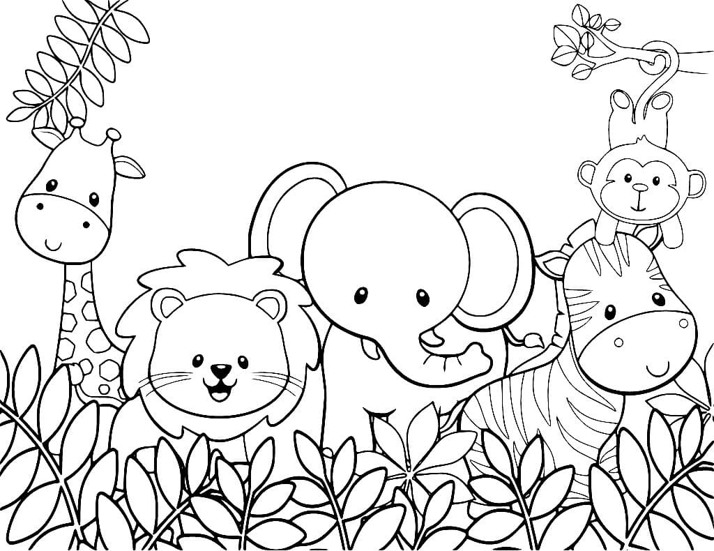 Jungle Animals coloring pages   Printable coloring pages