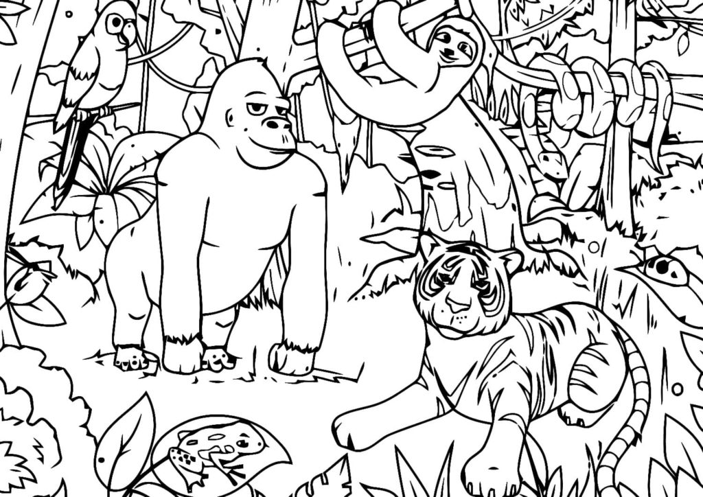 Dibujos de Animales de la Selva para Colorear