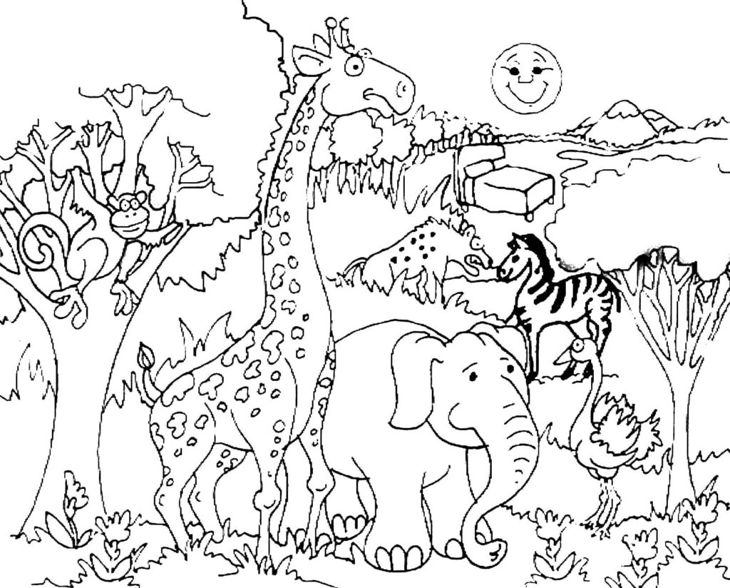 Раскраски Животные джунглей