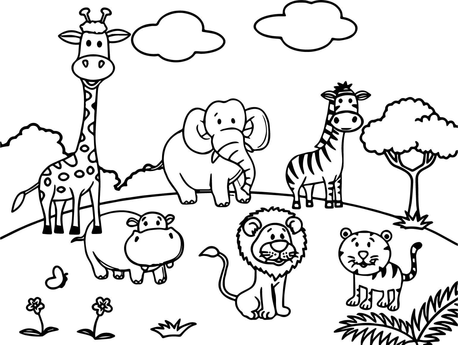 Dibujos de Animales de la Selva para Colorear 