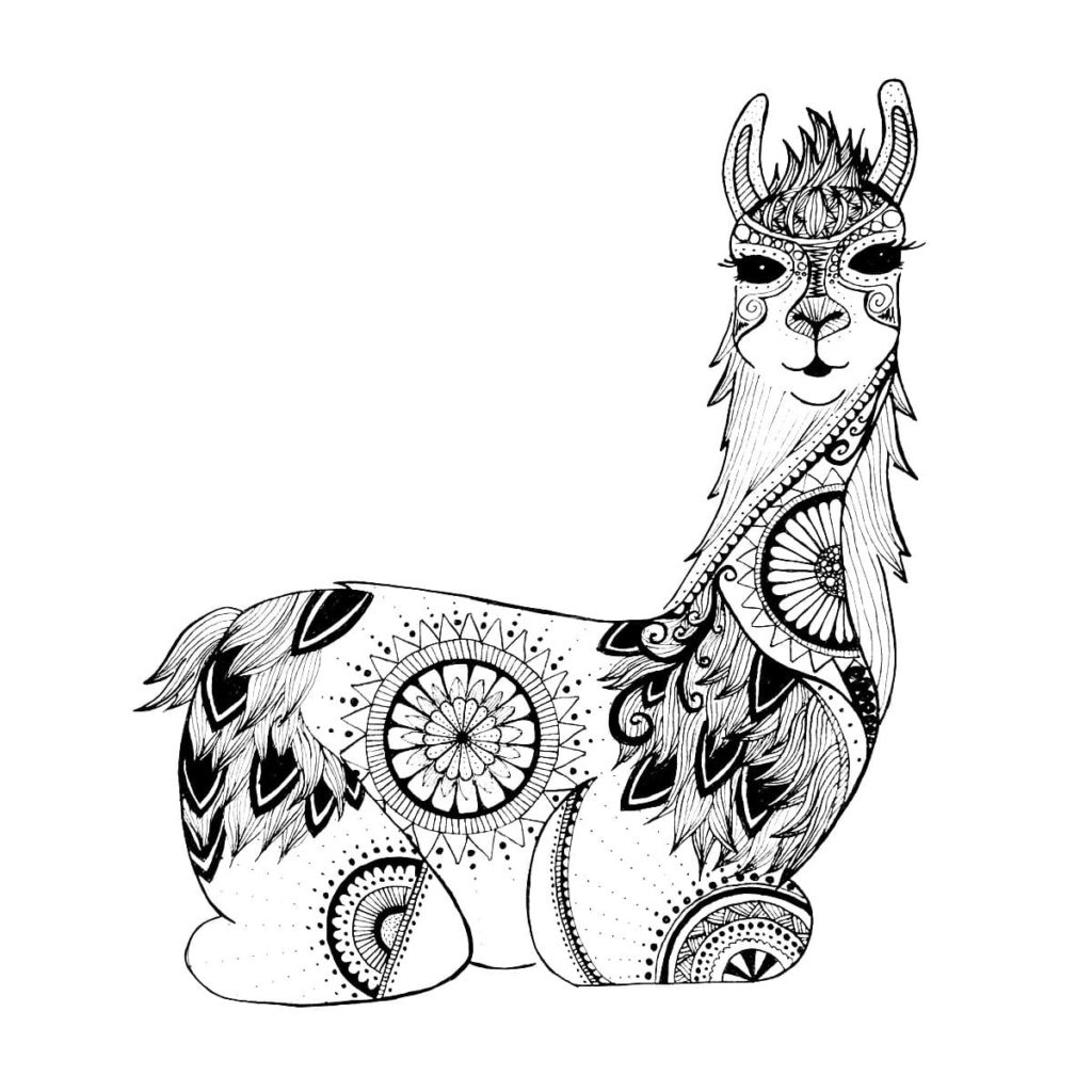 32+ Cute Printable Llama Coloring Page RhodaCampbell