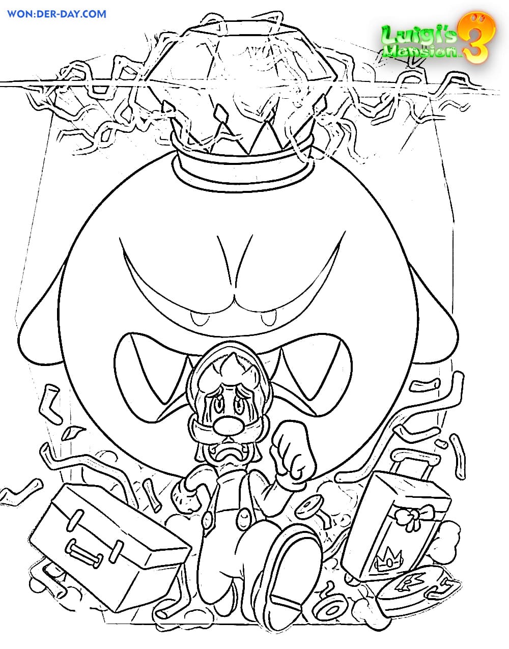 Luigi Manison 3 Coloring Pages Free Coloring Pages
