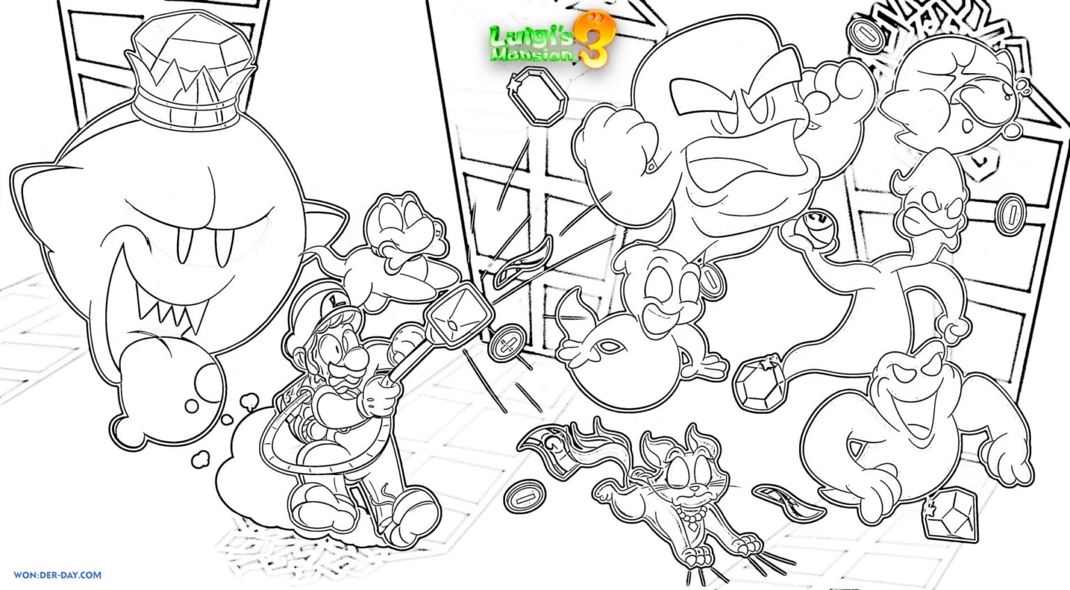 luigi's mansion 3 coloring pages Haunted getdrawings luigis poltergust ...