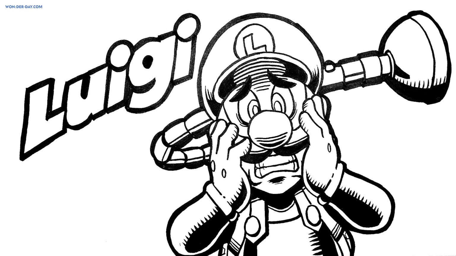 Luigi Mansion Sketch Coloring Page
