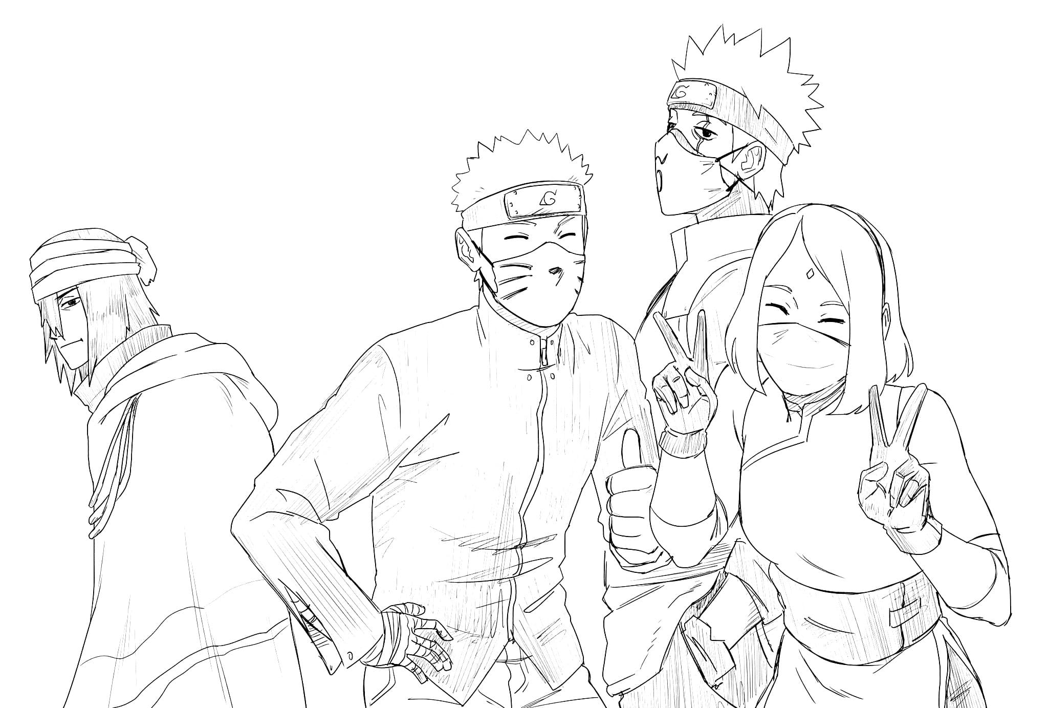 Desenhando NARUTO, SASUKE, SAKURA