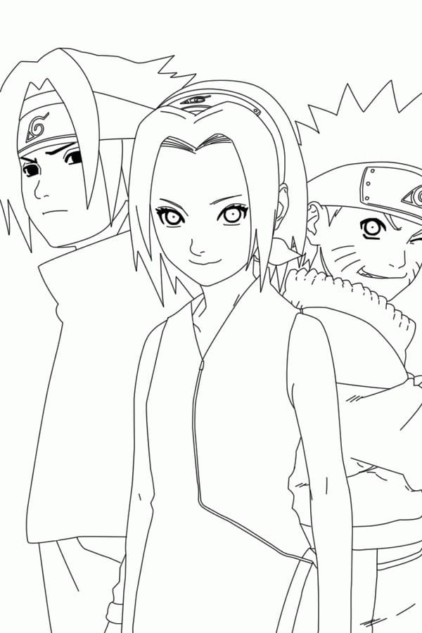 Speed Drawing Sasuke, Naruto and Sakura Team 7 by ColoringManga13