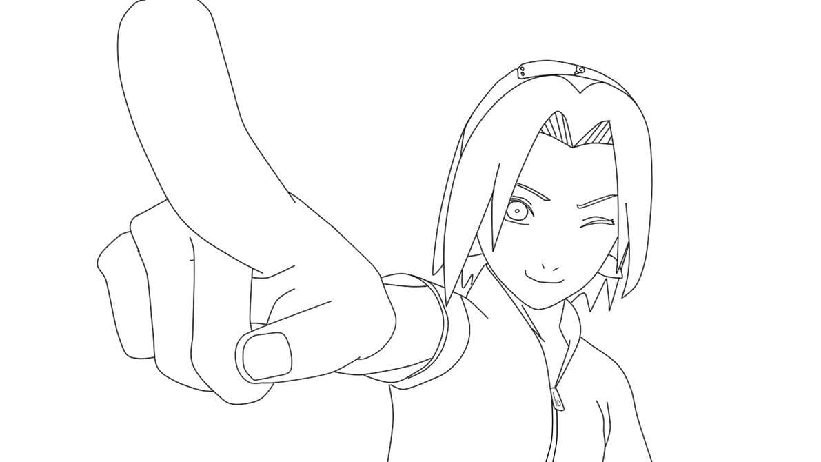 Desenhos de Sakura e Naruto para Colorir e Imprimir 