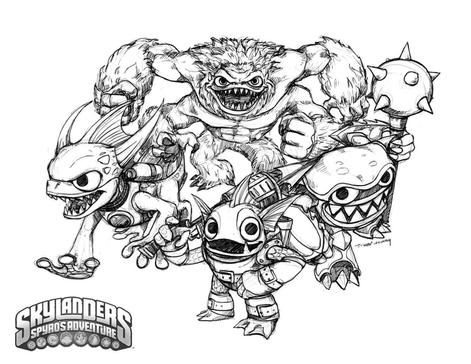 Skylanders Coloring Pages - 130 Free Coloring pages