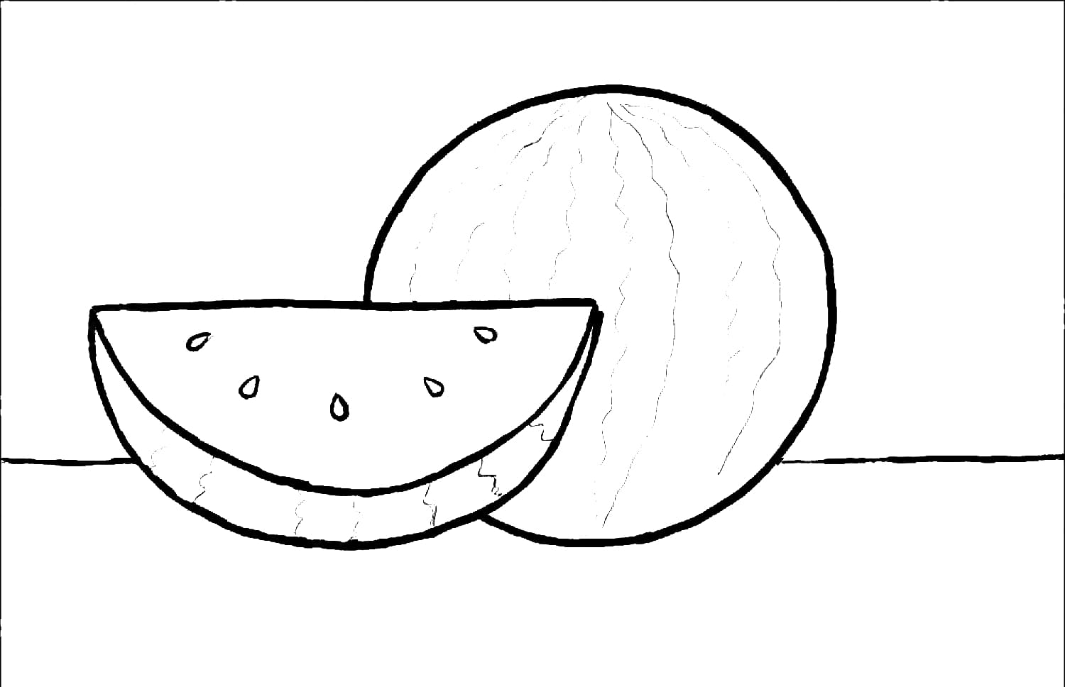 Авокадо и Арбуз раскраска