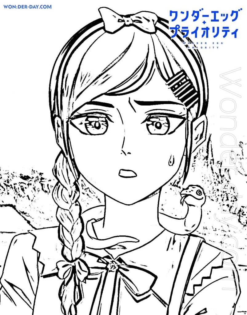 Wonder Egg Priority coloring pages