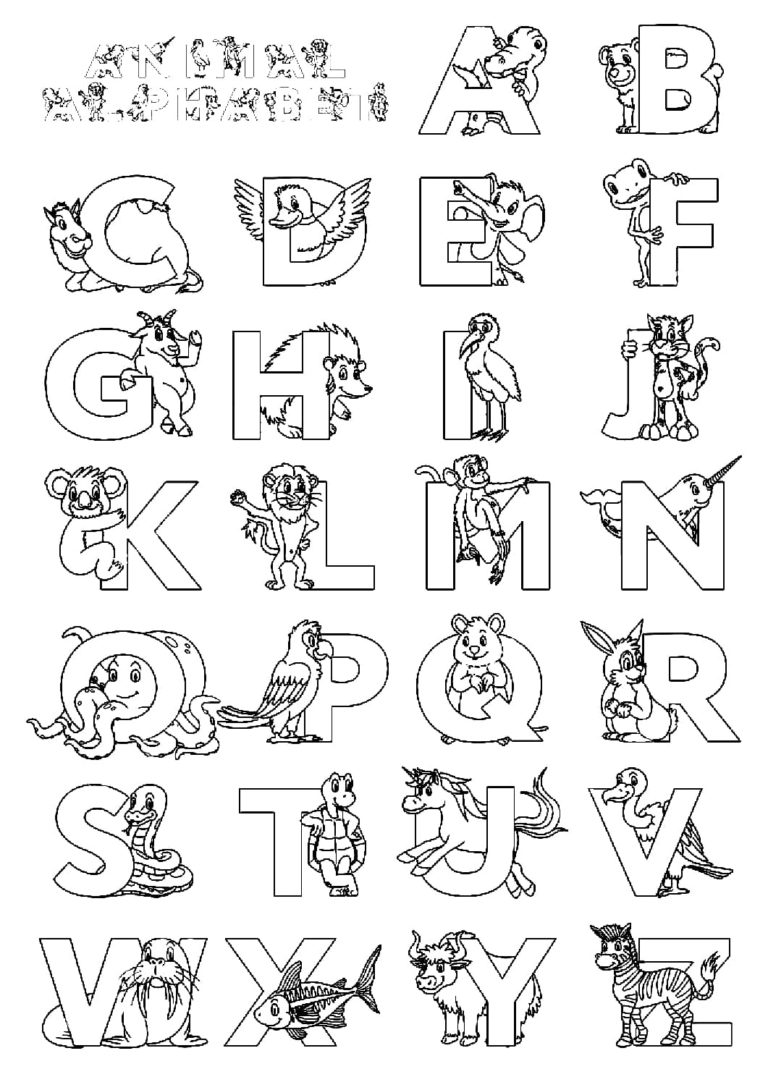 Animal Alphabet Letters Coloring Pages | Free printable coloring pages