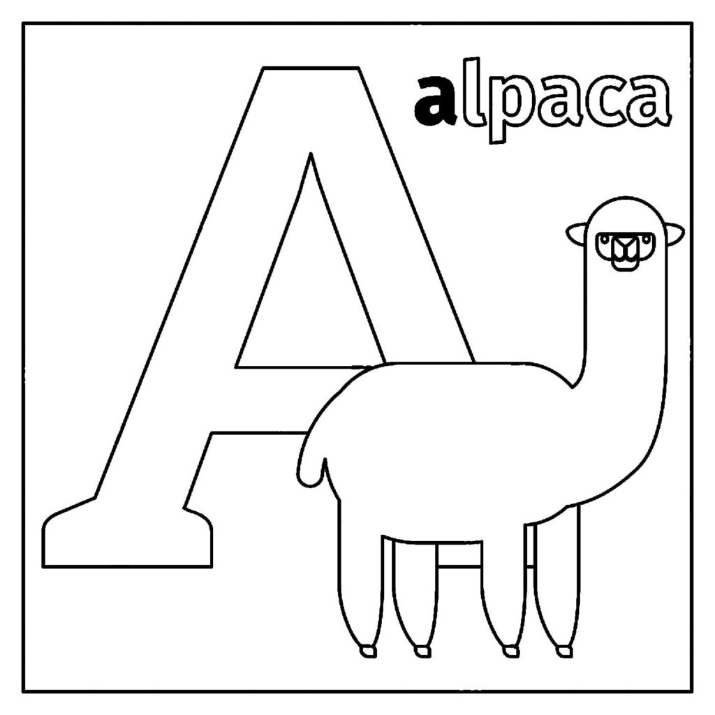 Desenhos de letras do alfabeto de animais para colorir