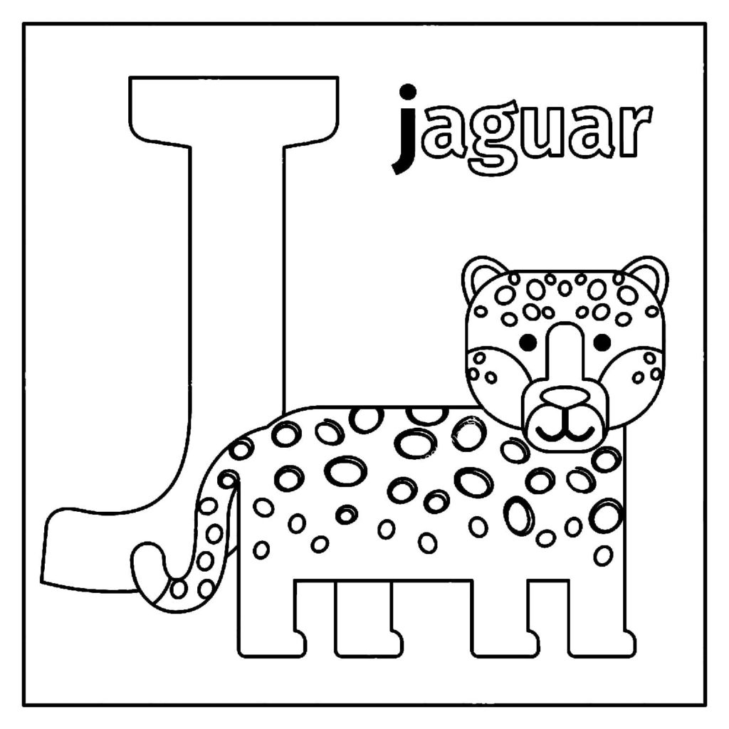 Ausmalbilder Englisches Alphabet mit Tieren