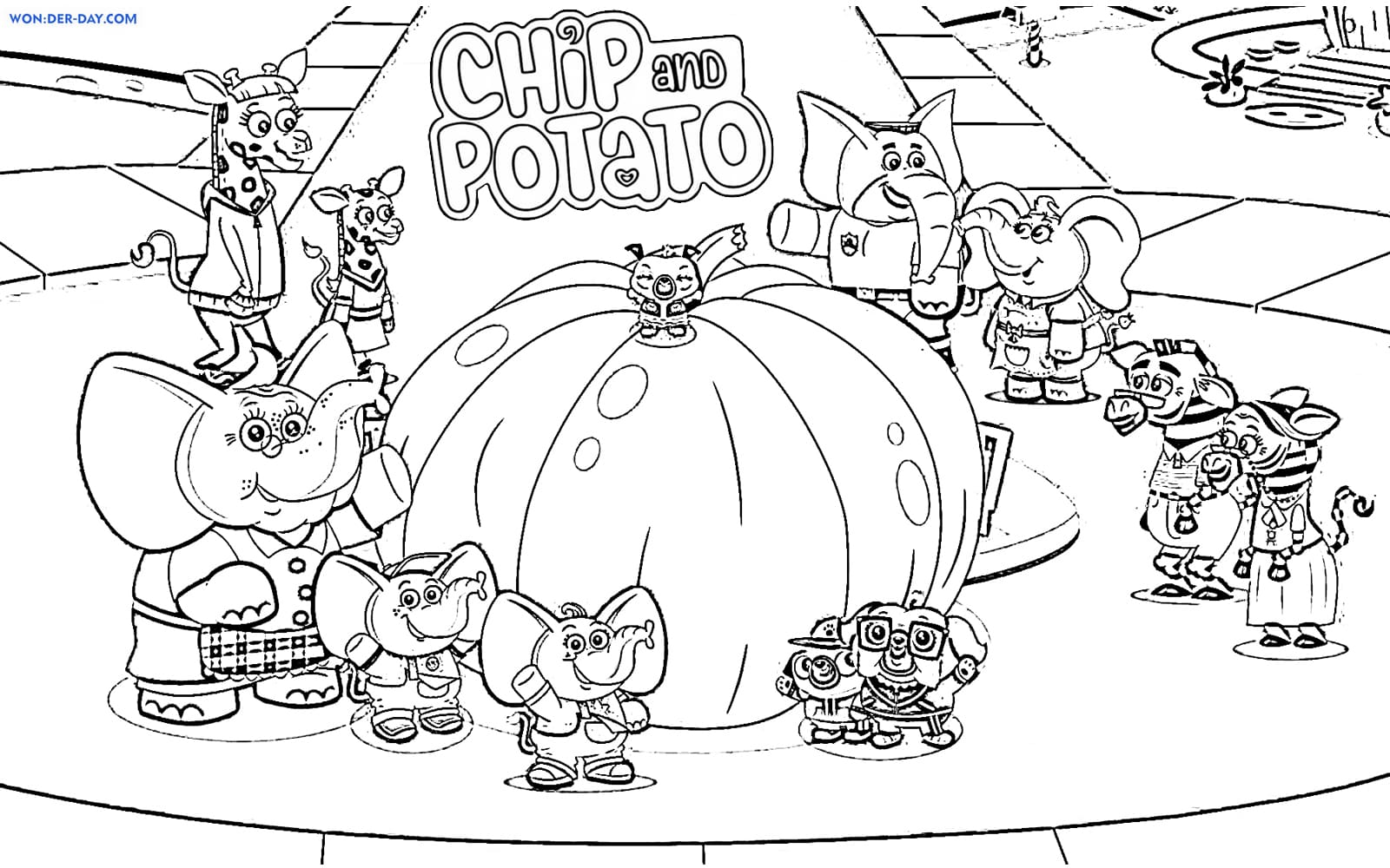 Chip and Potato Coloring Pages - Printbale coloring pages