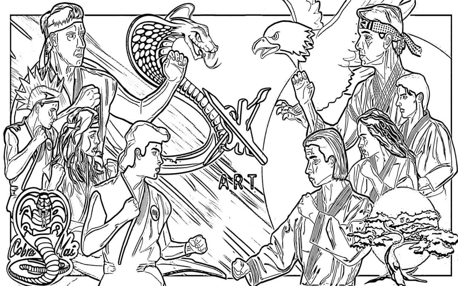 Dibujos de Cobra Kai para colorear | WONDER DAY — Dibujos para colorear