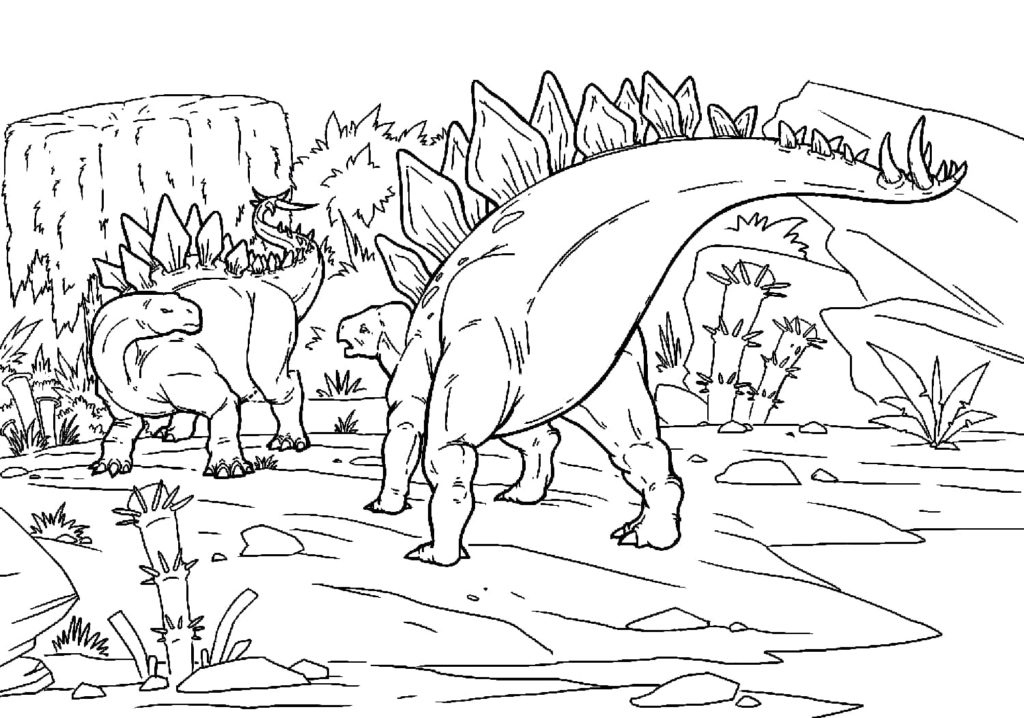 Desenhos de dinossauros realistas para colorir - imprimíveis e