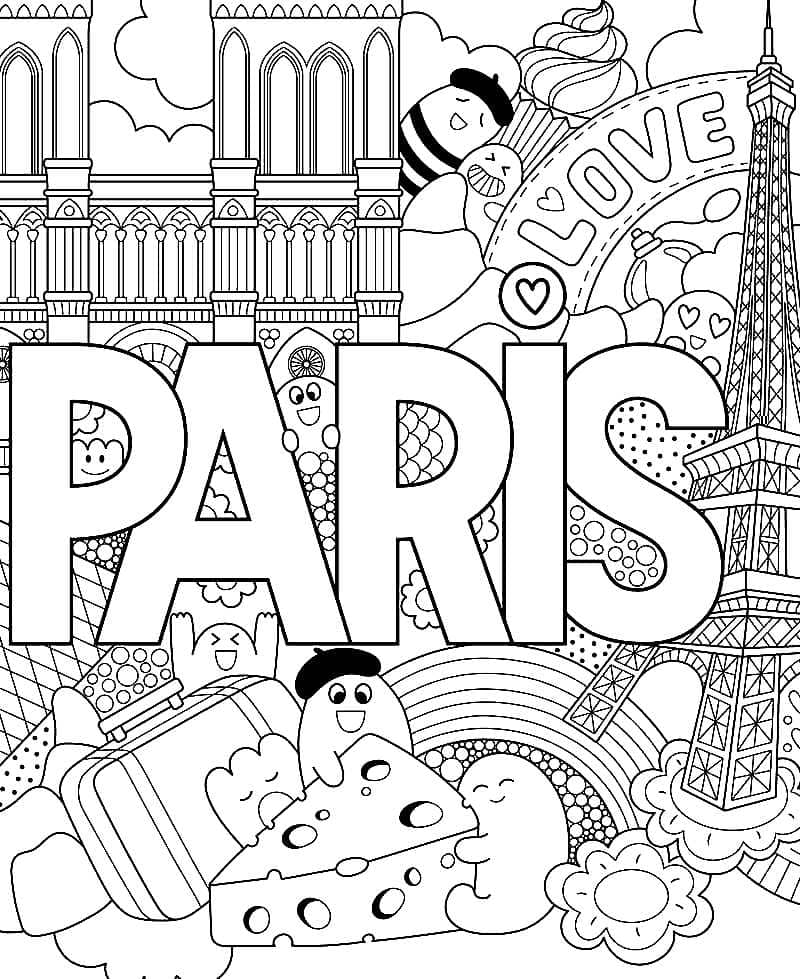 Disegni di Parigi da colorare