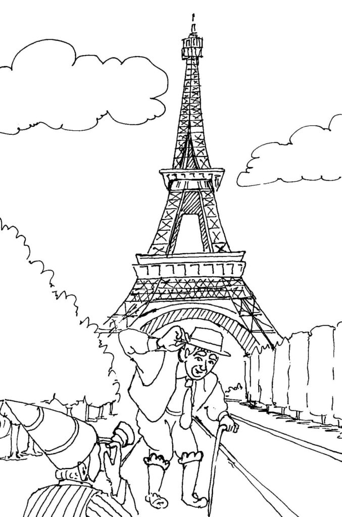 Desenhos de Paris para colorir