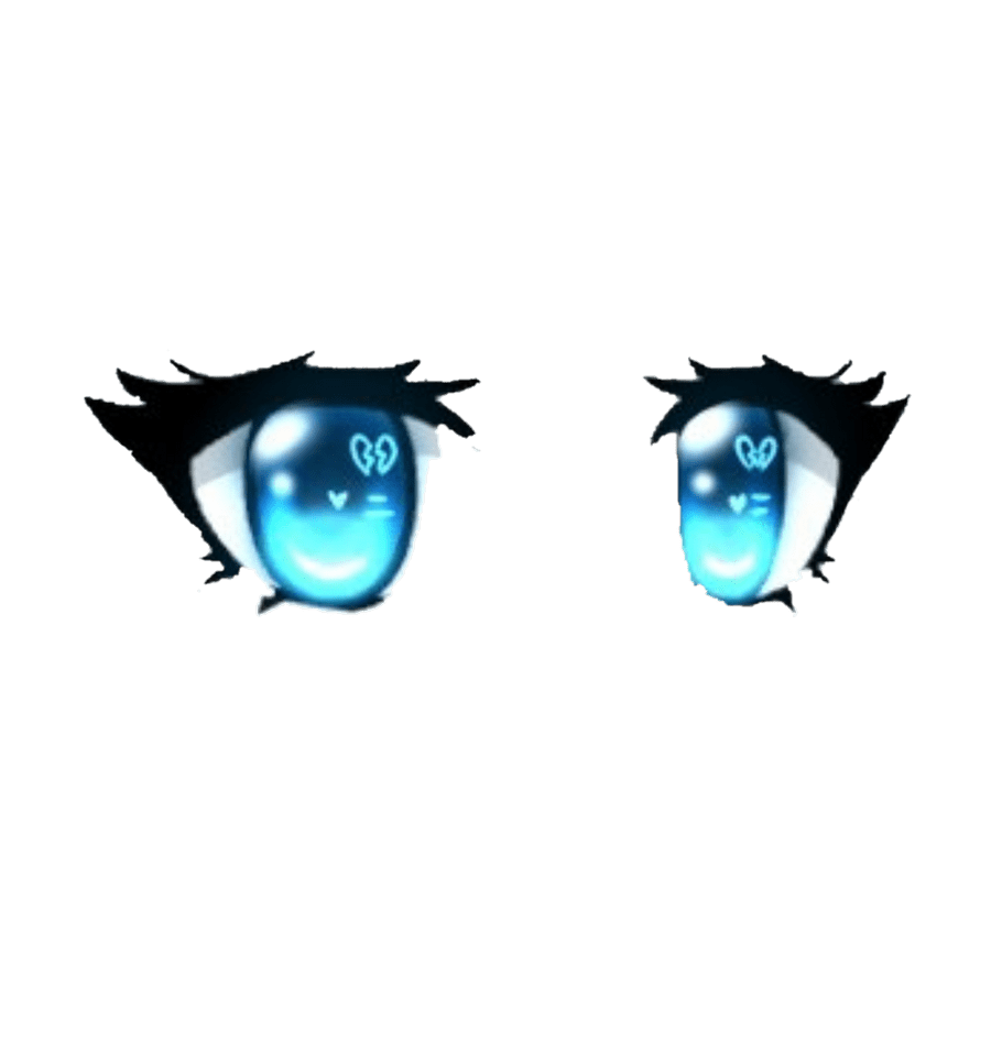 Blue anime eyes PNG. 