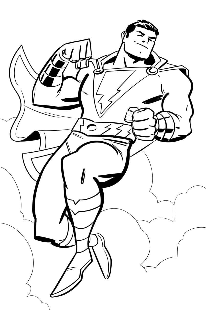 Shazam Coloring Pages | 90 Coloring pages for kids to print for free