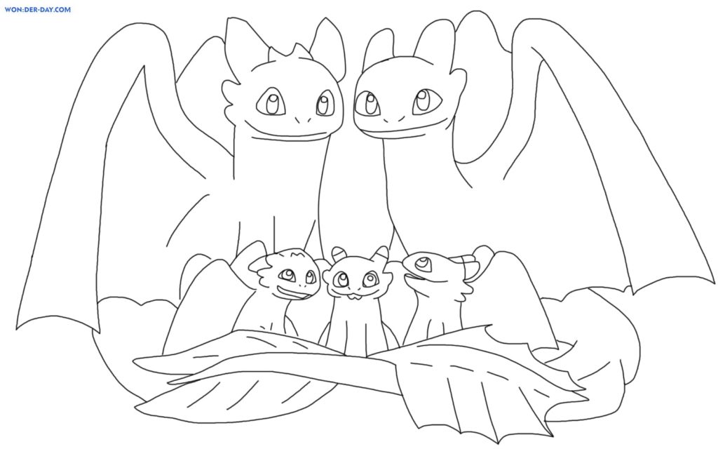 Toothless coloring pages