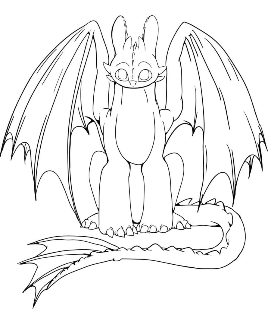 Toothless coloring pages