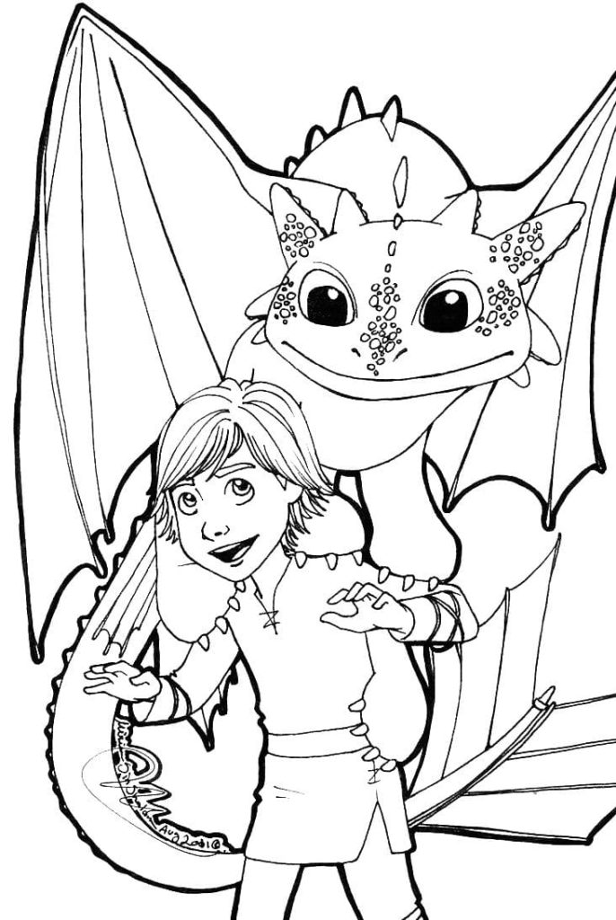 Toothless coloring pages