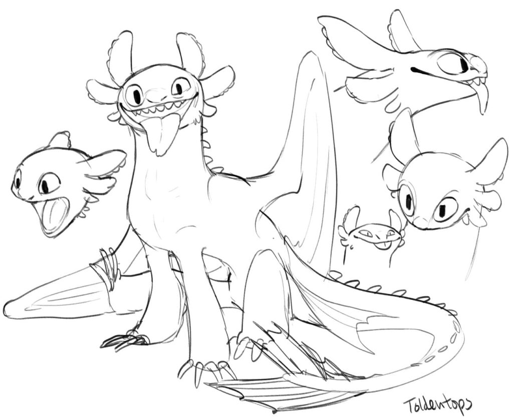 Toothless coloring pages