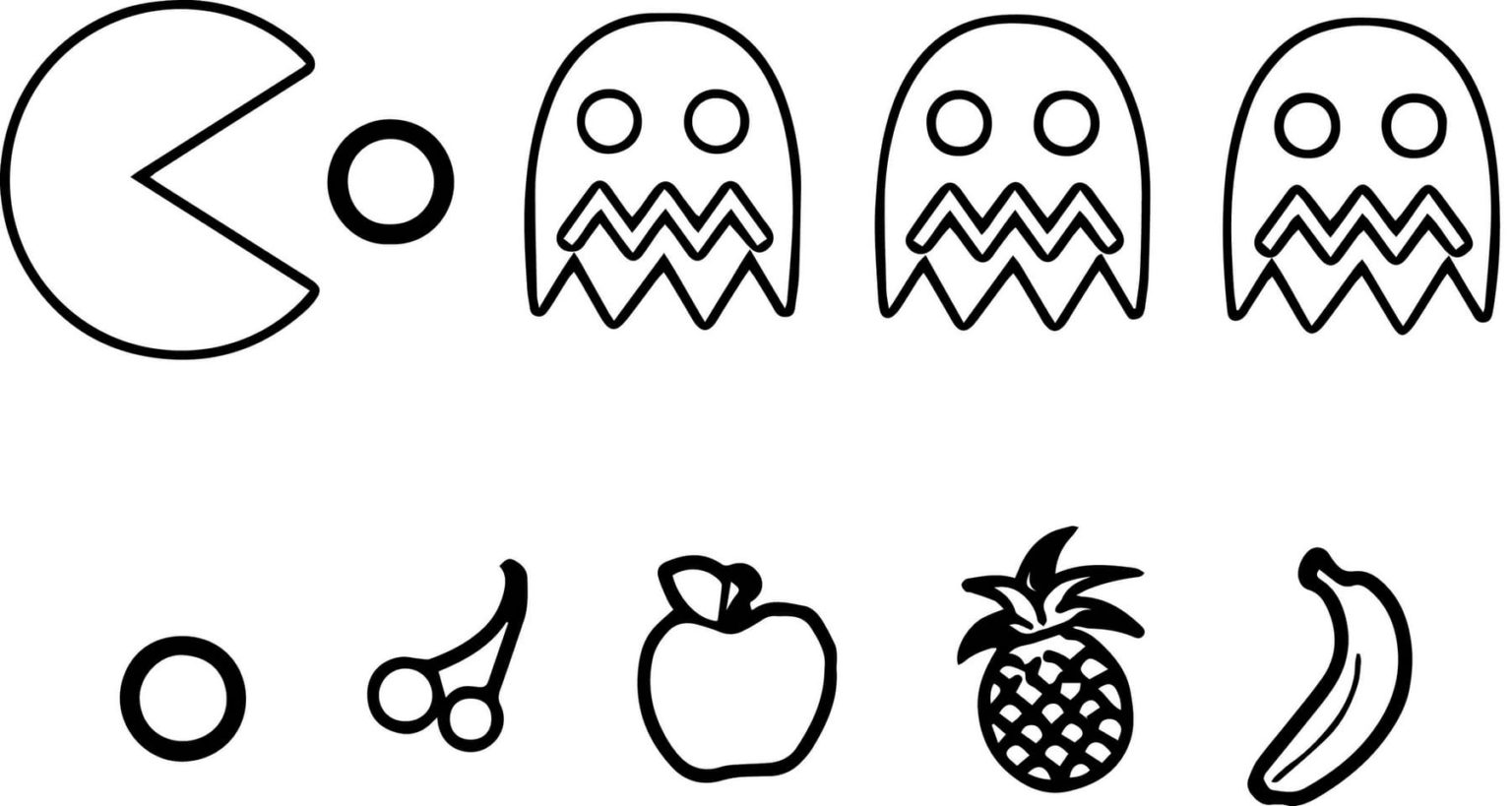 Printable Fruit Coloring Pages Pac Man