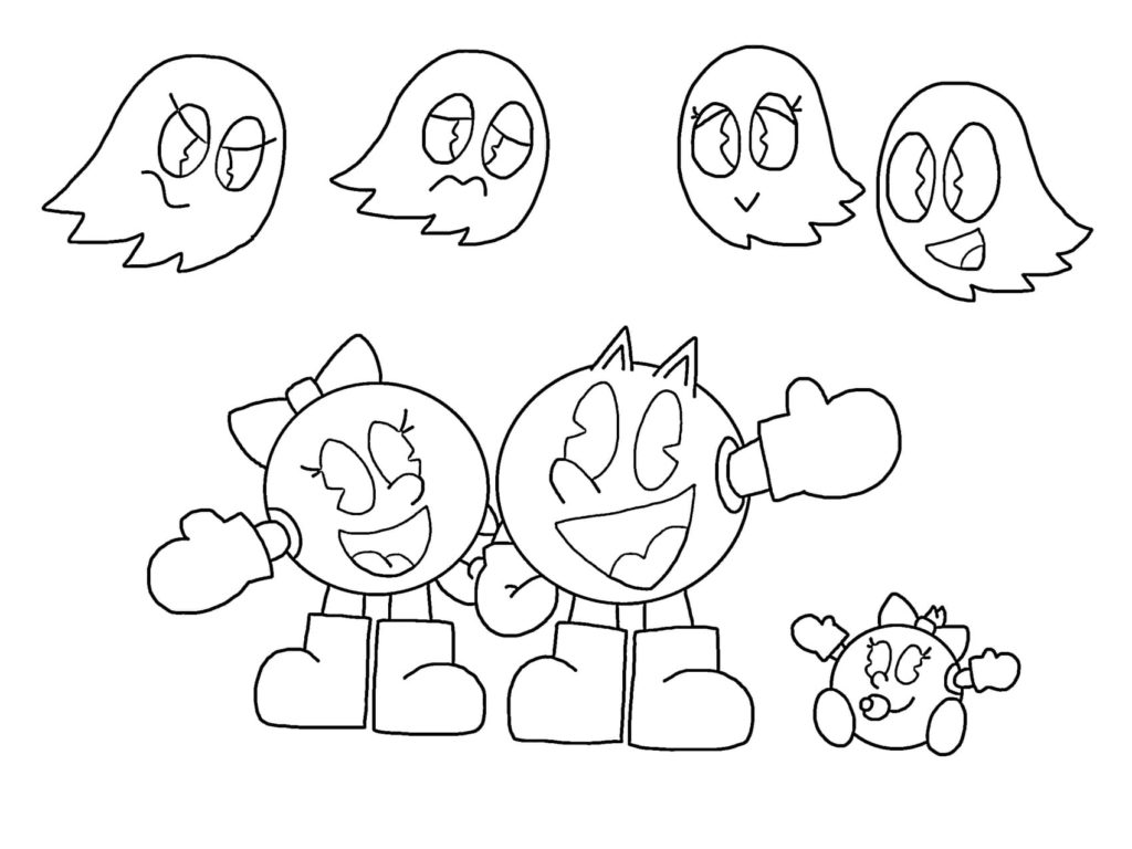 Desenhos de Jogo Pacman 4 para Colorir e Imprimir 