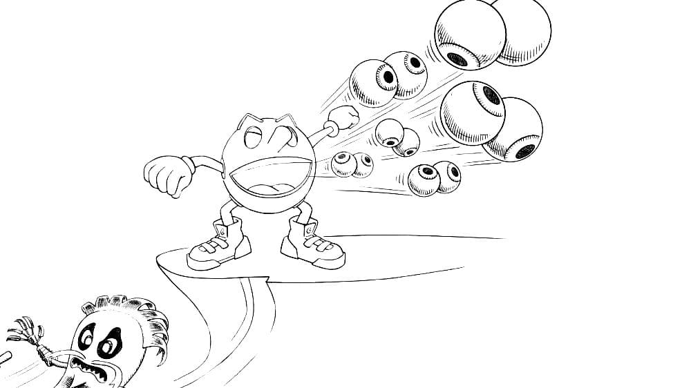 Desenhos de Jogo Pacman 1 para Colorir e Imprimir 