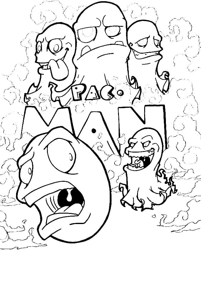 Disegni di Pac Man da colorare