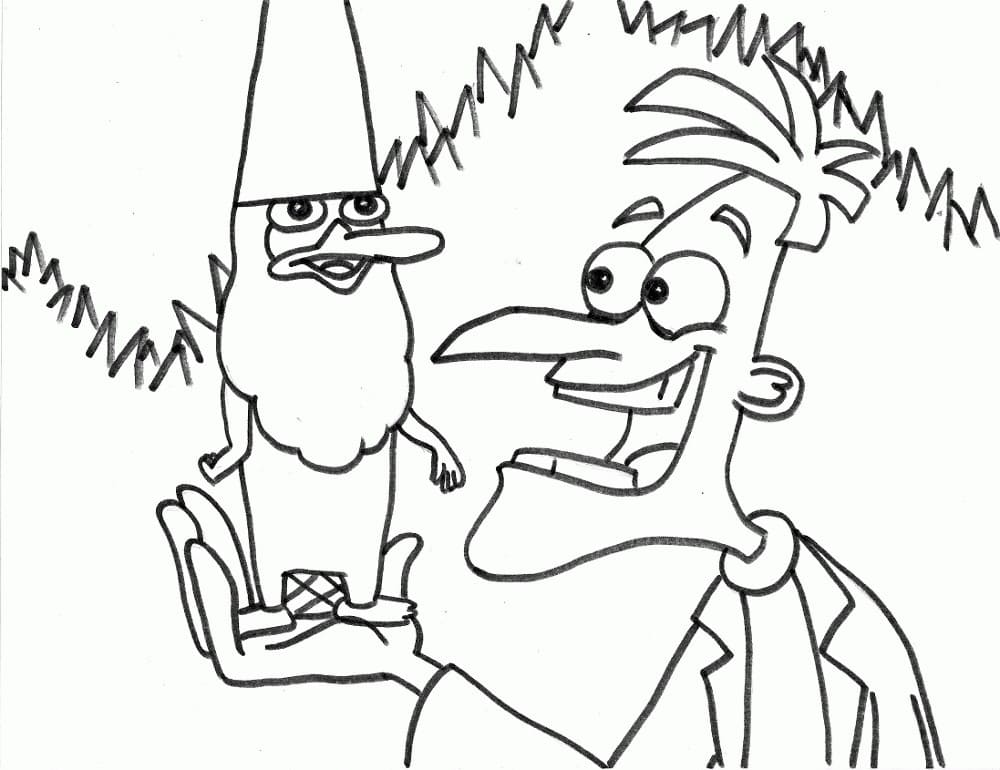Desenhos de Phineas e Ferb para colorir