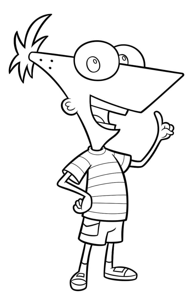 Desenhos de Phineas e Ferb para colorir