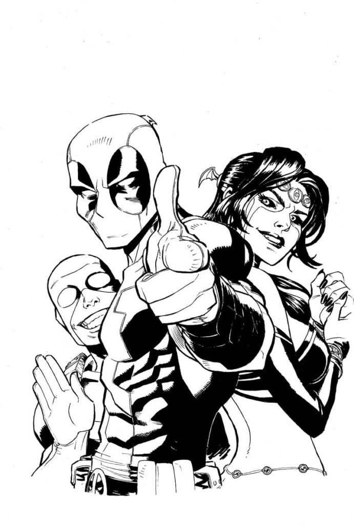 Desenhos de Deadpool para colorir