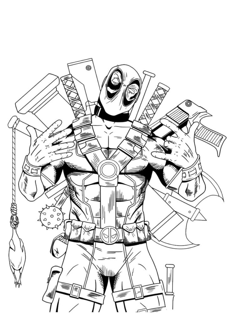 Desenhos de Deadpool para colorir