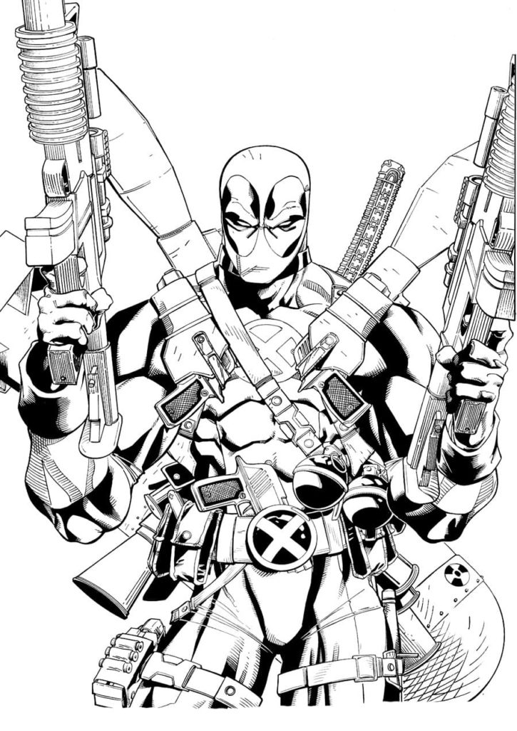 Desenhos de Deadpool para colorir